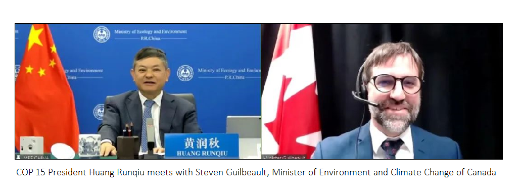 Huang Runqiu & Steven Guilbeault Online Meeting on 16 August 2022