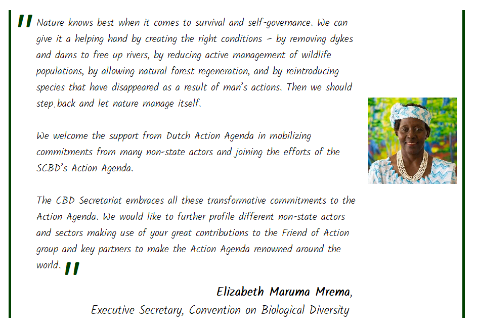 quote from CBD Executiv Secretary Elizabeth Maruma Mrema